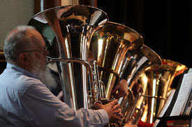 Dad playing 4 tubas
