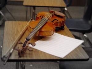 violin and notes
