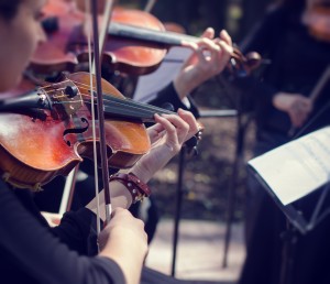 Classical music concert outdoors.